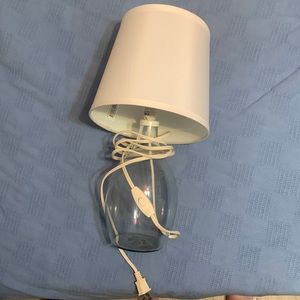 Two Clear Base Lamps with White Shades Ikea